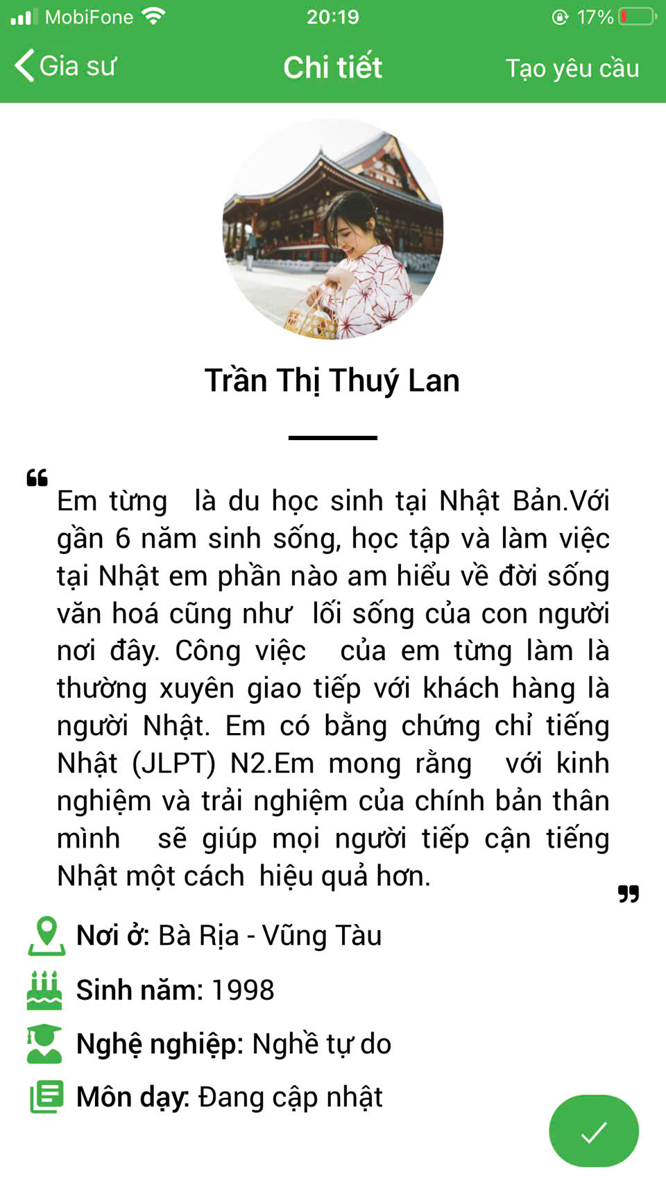 gia sư tại vũng tàu